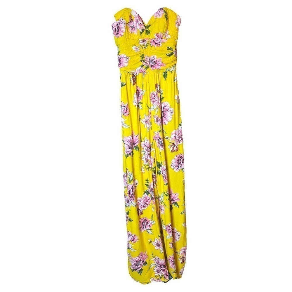 Xhilarartion Strapless Yellow/Pink Floral Jumpsuit Women’s XS